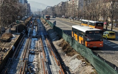 От 7 февруари строителните работи от ремонта на трамвайното трасе